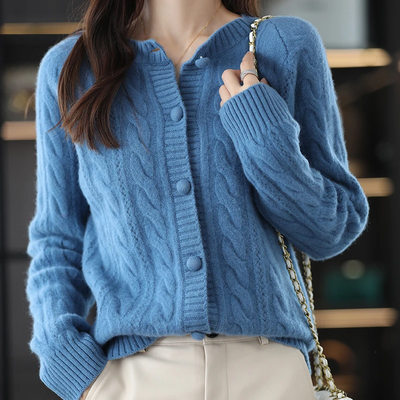 Women Sweater Autumn and Winter Cardigan Coat Korean Fashion Pullover Jumpers Vintage Ladies Sweater Knit Twisted Flower Jackets
Women Sweater Autumn and Winter Cardigan Coat Korean Fashion Pullover Jumpers Vintage Ladies Sweater Knit Twisted Flower Jackets