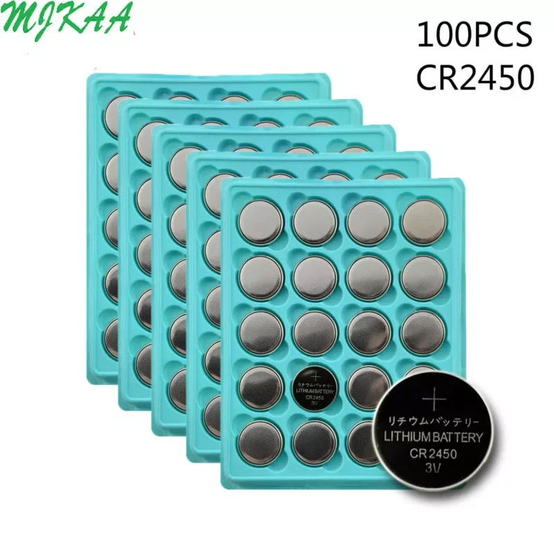 100Pcs CR2450 Button Batteries KCR2450 5029LC LM2450 Cell Coin Lithium Battery 3V CR 2450 For Watch Electronic Toy Remote
100Pcs CR2450 Button Batteries KCR2450 5029LC LM2450 Cell Coin Lithium Battery 3V CR 2450 For Watch Electronic Toy Remote