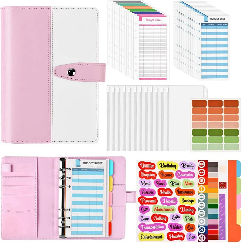 Budget Binder A6 PU Ring Binder Notebook With Clear Cash Envelopes,Cash Organizer Money Saving Wallets For Travel
Budget Binder A6 PU Ring Binder Notebook With Clear Cash Envelopes,Cash Organizer Money Saving Wallets For Travel