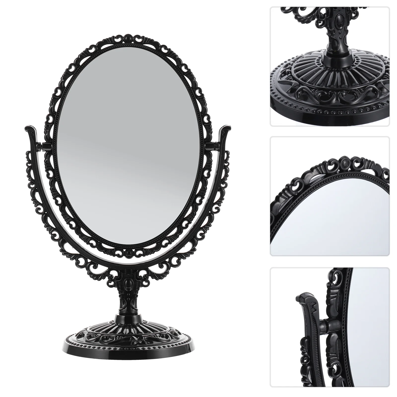 Mirror Vanity Swivel Desk Stand Vintage Tabletop Makeup Mirrors Retro Oval Double Sided Dresser Portable Dressing European Two
Mirror Vanity Swivel Desk Stand Vintage Tabletop Makeup Mirrors Retro Oval Double Sided Dresser Portable Dressing European Two