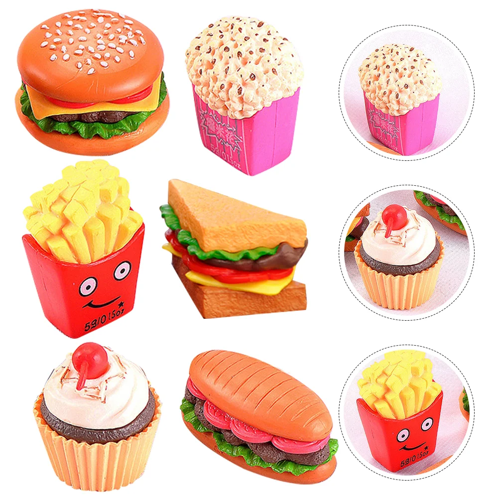 

6 Pcs Bakery Shop Prop Simulation Bread Models Toy Burger Props Simulated Artificial Burgers Pvc Cake Decorating