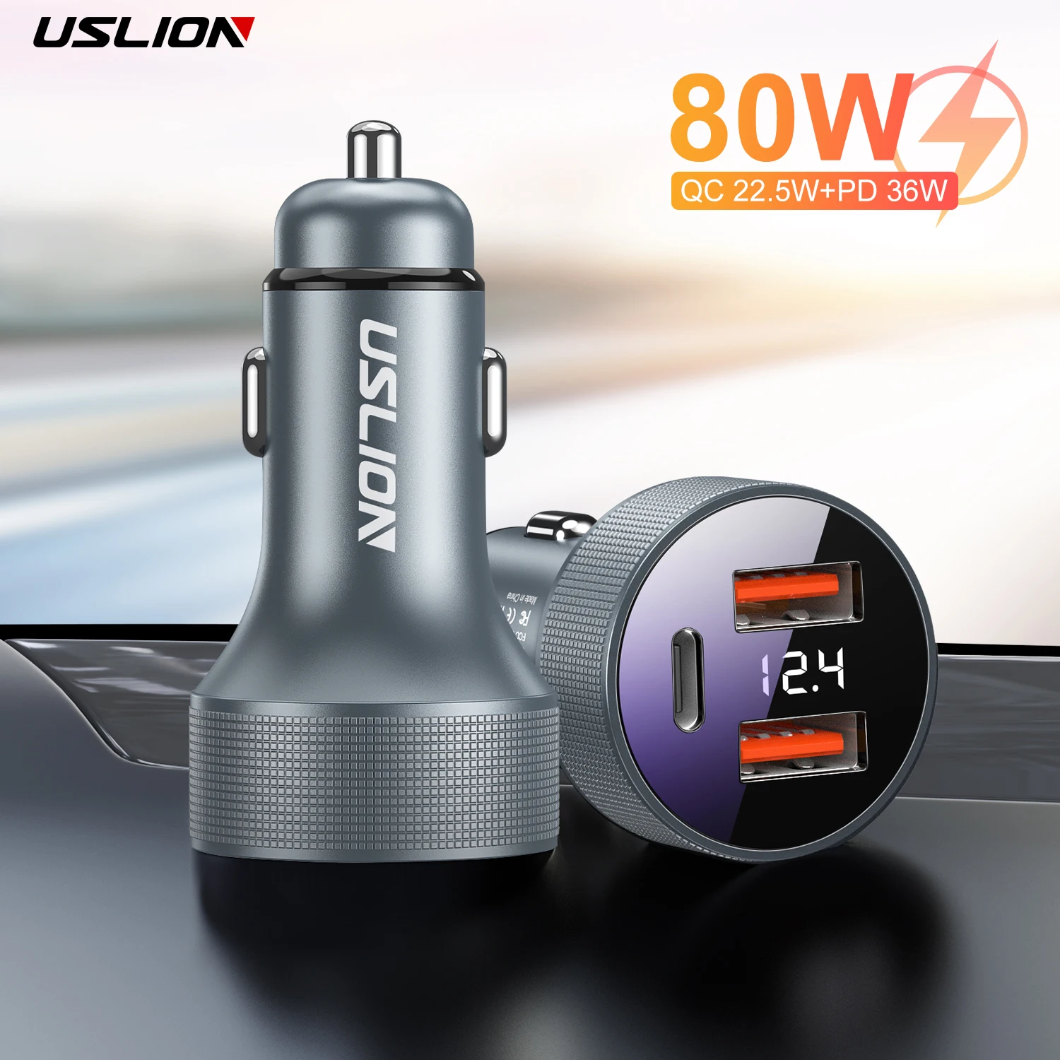 USLION 80W USB Type C Car Charger PD QC 3.0 Dual Ports Phone Fast Charger For iPad Macbook iPhone 13 Pro Max Xiaomi 12 Samsung
USLION 80W USB Type C Car Charger PD QC 3.0 Dual Ports Phone Fast Charger For iPad Macbook iPhone 13 Pro Max Xiaomi 12 Samsung