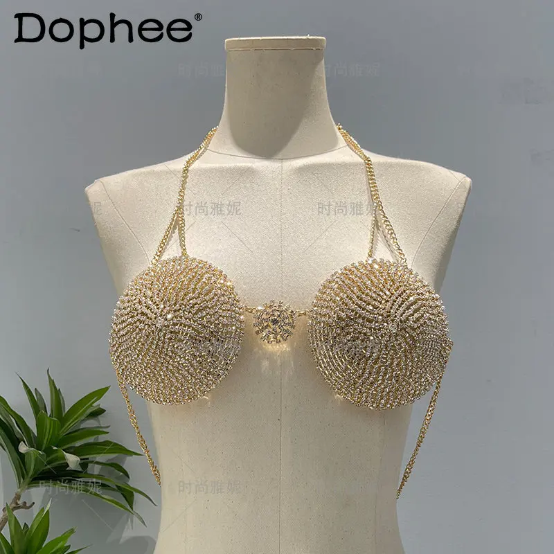 Women's Inlaid Diamond Bra Top Tank Vest Metal Underwear Chain Sexy Charming Banquet Performance Fashion Clothing Sling Camisole
Women's Inlaid Diamond Bra Top Tank Vest Metal Underwear Chain Sexy Charming Banquet Performance Fashion Clothing Sling Camisole
