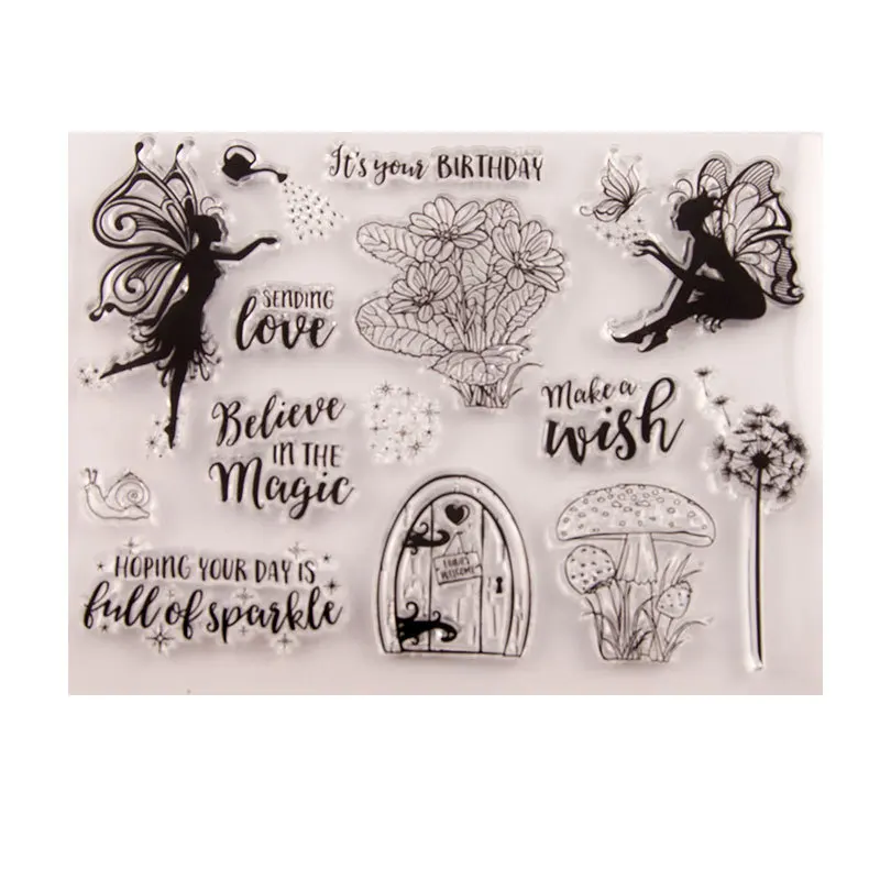 

Princess Fairy/Beautiful Flower/Love Transparent Silicone Seal DIY Hand Account Photo Album Diary Stamp Finished Product Stamp