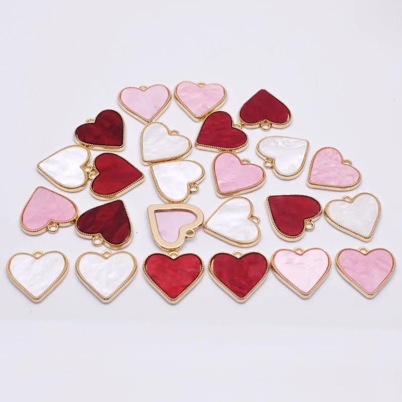 New Metal Alloy Heart Charms Pendants 6pcs/lot 18mm Acrylic Heart Pendants For Jewelry Making Findings DIY Necklace Accessaries
New Metal Alloy Heart Charms Pendants 6pcs/lot 18mm Acrylic Heart Pendants For Jewelry Making Findings DIY Necklace Accessaries