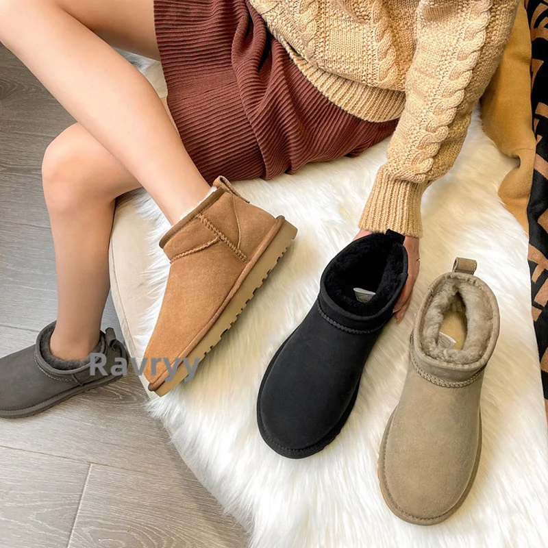 Snow Boots Double Face Leather Cow Suede Snow Boots Womens Winter Ankle Thick Soled Warm Snow Cotton Thickened Flat Cotton Shoes
Snow Boots Double Face Leather Cow Suede Snow Boots Womens Winter Ankle Thick Soled Warm Snow Cotton Thickened Flat Cotton Shoes