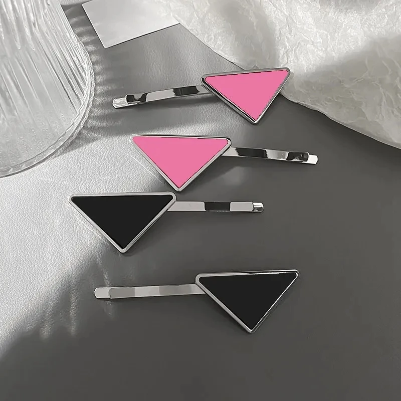 

2PCS luxury designer Triangle Hair Clip Headband fashion Brand Logo women custom Bang Clip Hairpin Versatile Hair Accessories