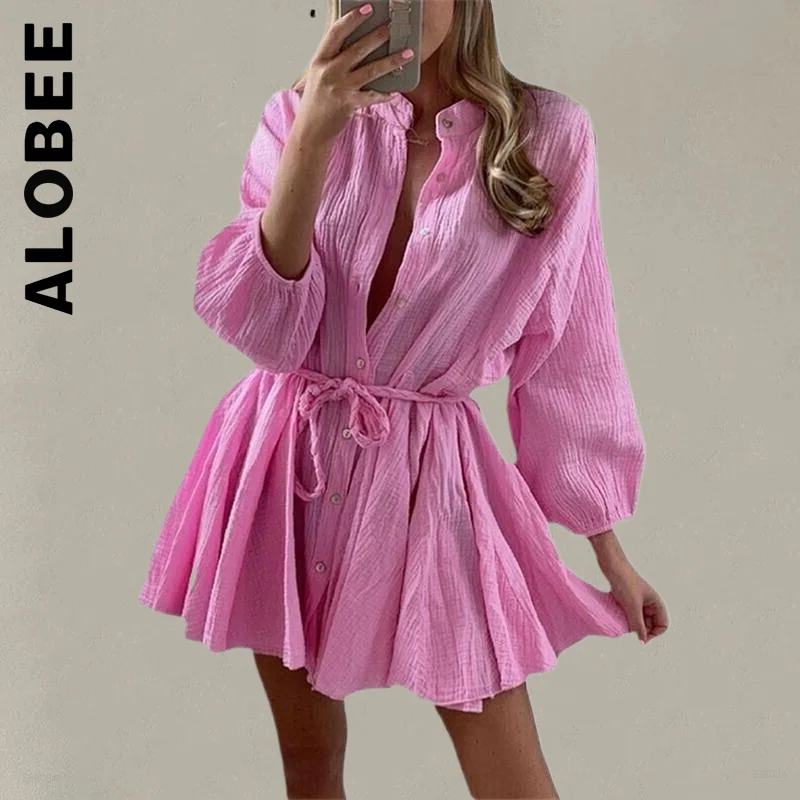 Alobee Women Dress New V-neck Long Sleeve Dress Sexy Solid Color Ruffle Dress Elegant Robe Simple Vestidos Dress Woman Female
Alobee Women Dress New V-neck Long Sleeve Dress Sexy Solid Color Ruffle Dress Elegant Robe Simple Vestidos Dress Woman Female