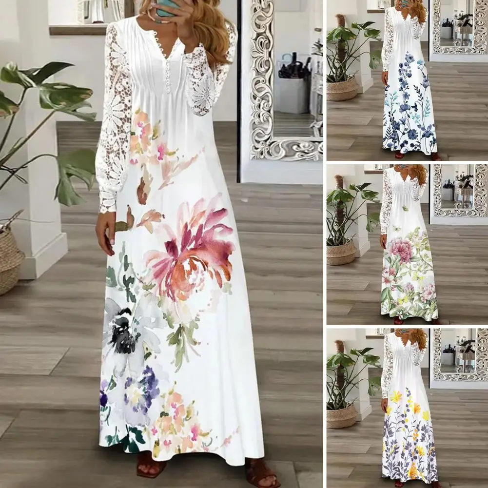 Женские весенние Длинные Платья с цветочным принтом, кружевное лоскутное платье с длинным рукавом и V-образным вырезом, женское платье-макс...
Женские весенние Длинные Платья с цветочным принтом, кружевное лоскутное платье с длинным рукавом и V-образным вырезом, женское платье-макс...