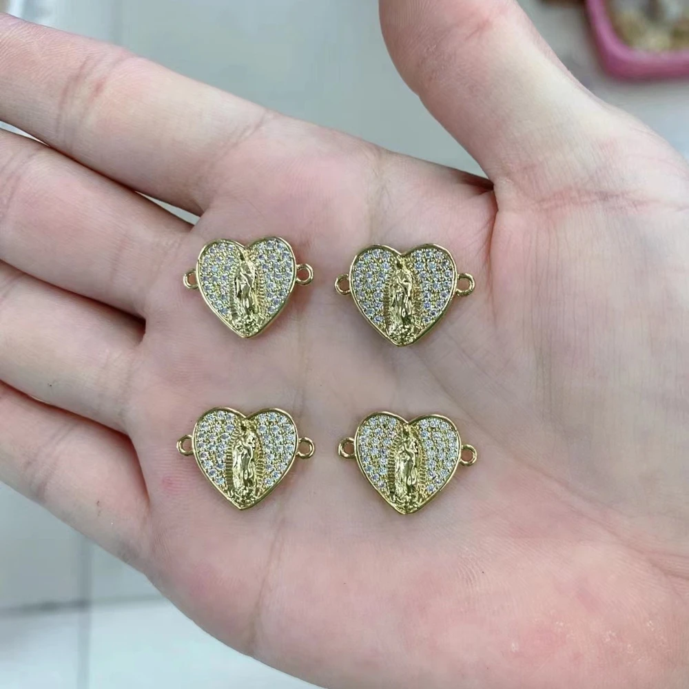 10PCS, Heart Virgin Mary Charms Connectors for Jewelry Making CZ Pave Charms DIY Bracelets Necklaces Acessories
10PCS, Heart Virgin Mary Charms Connectors for Jewelry Making CZ Pave Charms DIY Bracelets Necklaces Acessories