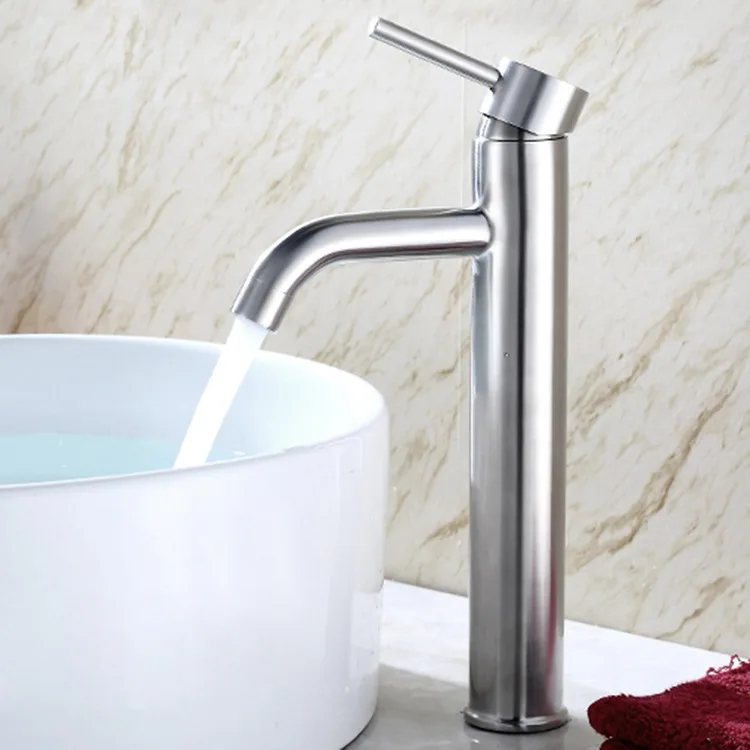 

Elevated 304 stainless steel faucet basin household bathroom wash hot and cold countertop