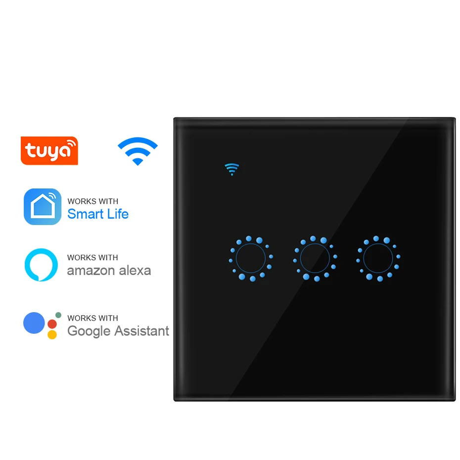 Tuya Smart Light Switch EU Smart Wifi Wireless Touch Sensor Wall Switches Voice Control 1/2/3 Gang Work with Alexa Google Home
Tuya Smart Light Switch EU Smart Wifi Wireless Touch Sensor Wall Switches Voice Control 1/2/3 Gang Work with Alexa Google Home