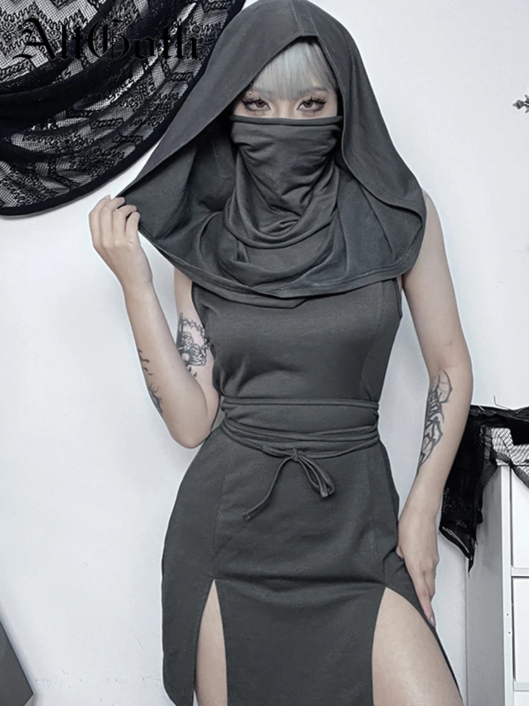 AltGoth Streetwear Desert Walker Dress Women Mall Goth Cyberpunk Y2k Backless Hollow Out Sleeveless Bandage Hooded Dress Female
AltGoth Streetwear Desert Walker Dress Women Mall Goth Cyberpunk Y2k Backless Hollow Out Sleeveless Bandage Hooded Dress Female