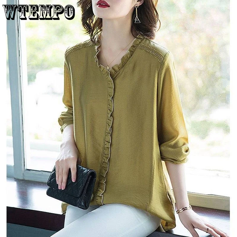 WTEMPO Oversize Long-sleeved Chiffon Women Blouse Loose Fashion Shirt Solid Color Simple Pullover Spring Female Clothing
WTEMPO Oversize Long-sleeved Chiffon Women Blouse Loose Fashion Shirt Solid Color Simple Pullover Spring Female Clothing