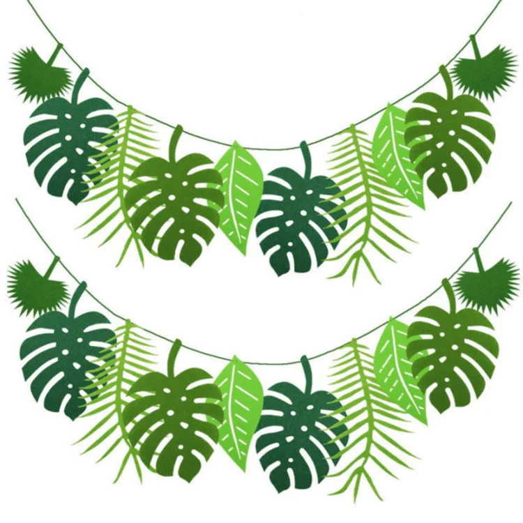 

Hawaiian Tropical Palm Leaves Banner Garland for Hawaiian Luau Bachelorette Party Decorations Summer Beach Party Supplies