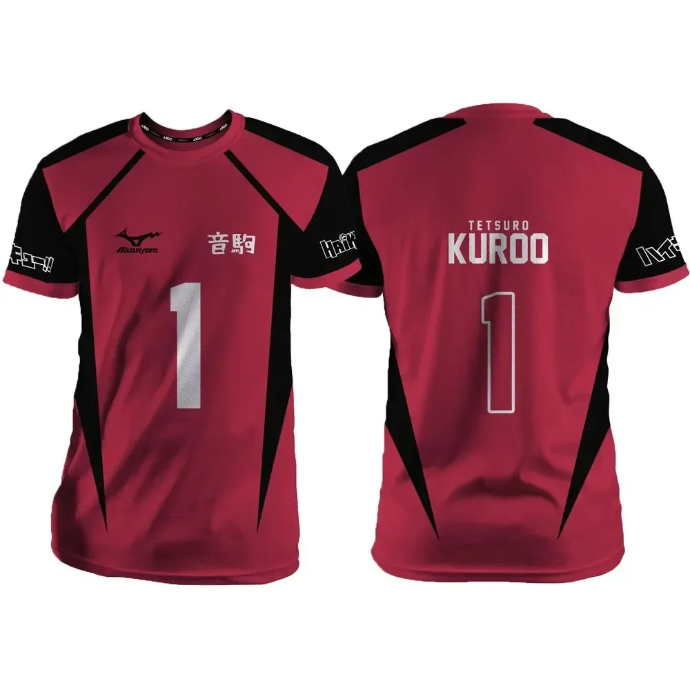 Haikyuu Nekoma красный мультфильм аниме косплей мужской трикотаж летние детские