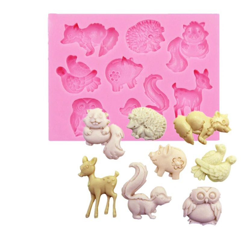 Cute Animal Shaped Squirrel Deer Owl Food Grade Silicone Mold Fondant Chocolate Mould Kitchen DIY Baking Tools
Cute Animal Shaped Squirrel Deer Owl Food Grade Silicone Mold Fondant Chocolate Mould Kitchen DIY Baking Tools
