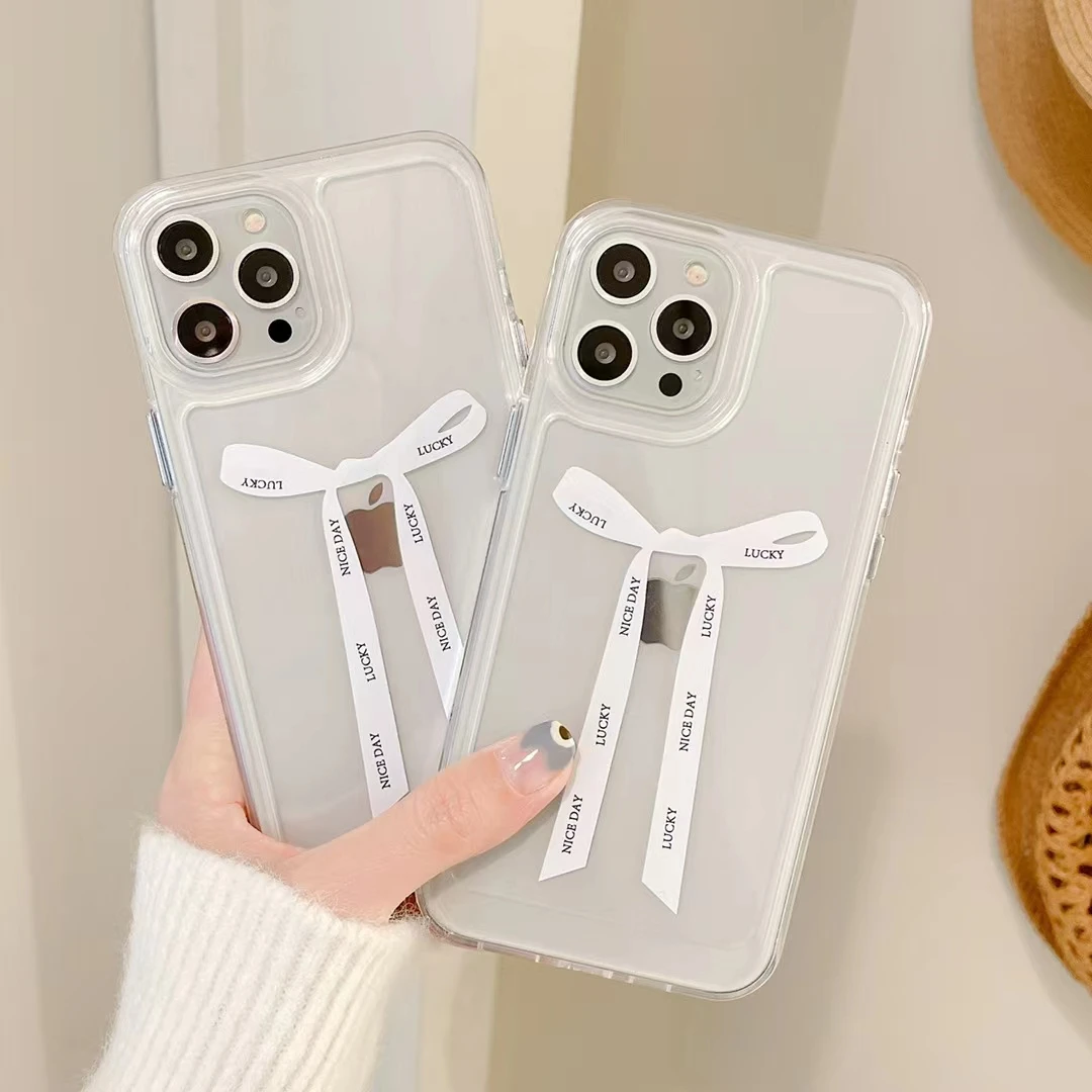 Fashion bow-knot letter Nice day Luck Phone Case for iPhone13 12 11 Pro XS Max Xr 7 8Plus 13Mini Transparent BackCover Coque
Fashion bow-knot letter Nice day Luck Phone Case for iPhone13 12 11 Pro XS Max Xr 7 8Plus 13Mini Transparent BackCover Coque