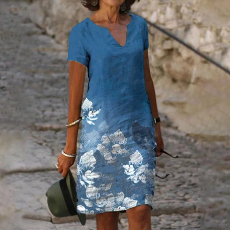 2022 New Summer Women Printing V-Neck Short Sleeve A-Line Dresses Female Retro Litera Vintage Loose Casual Vestidos
2022 New Summer Women Printing V-Neck Short Sleeve A-Line Dresses Female Retro Litera Vintage Loose Casual Vestidos