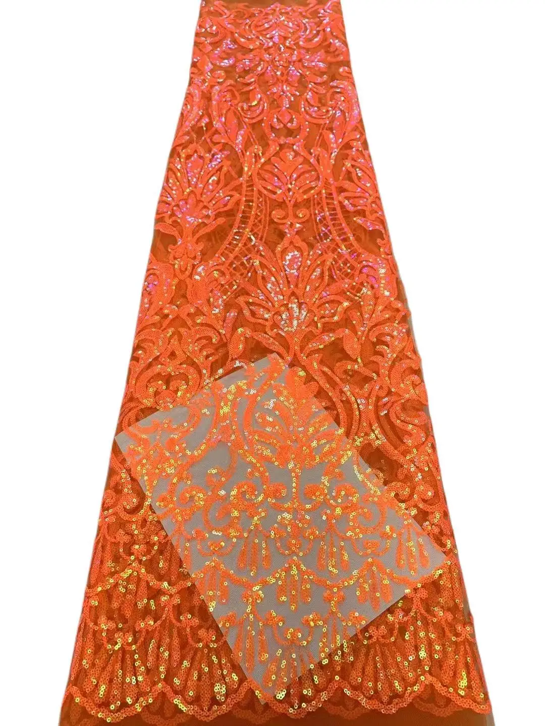 High Quality Orange Latest Elegant Embroidery Sequince Tulle Lace Fabric For Wedding Dress NN6718_K
High Quality Orange Latest Elegant Embroidery Sequince Tulle Lace Fabric For Wedding Dress NN6718_K