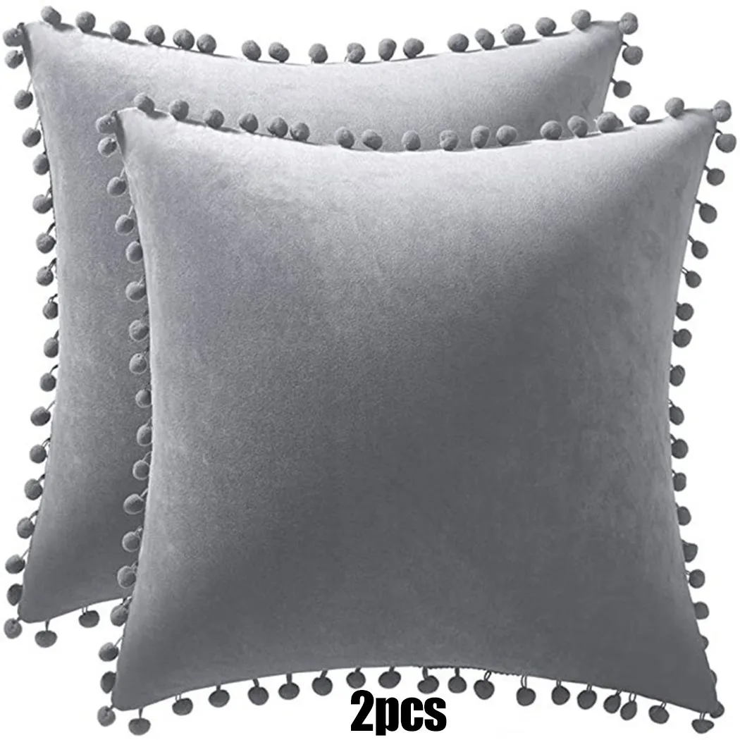 New 2pcs Velvet Throw Pillow Cover With Pompms Sofa Decorative Cushion Covers 45x45cm Retro Modern Nordic Throw Pillow Cover
New 2pcs Velvet Throw Pillow Cover With Pompms Sofa Decorative Cushion Covers 45x45cm Retro Modern Nordic Throw Pillow Cover