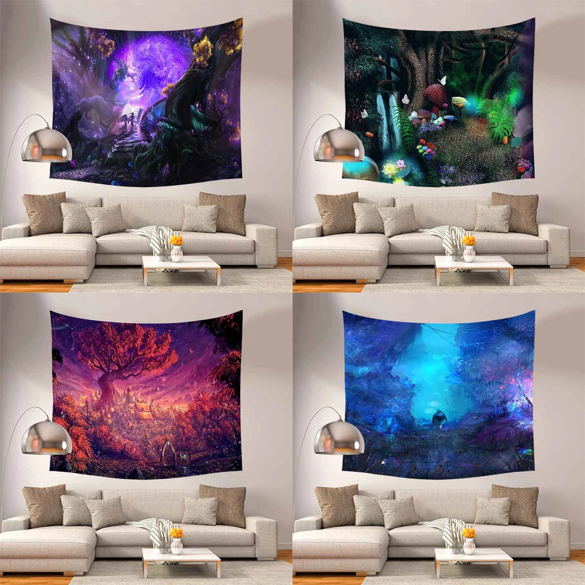 Настраиваемый домашний декор, настенный гобелен, покрывало, коврик для йоги, одеяло, цветной гобелен Aurora Forest 
Настраиваемый домашний декор, настенный гобелен, покрывало, коврик для йоги, одеяло, цветной гобелен Aurora Forest