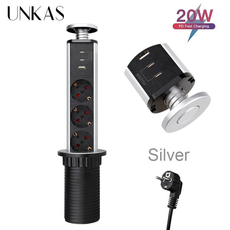 UNKAS 16A PULL POP UP 3 розетка для стола 
UNKAS 16A PULL POP UP 3 розетка для стола