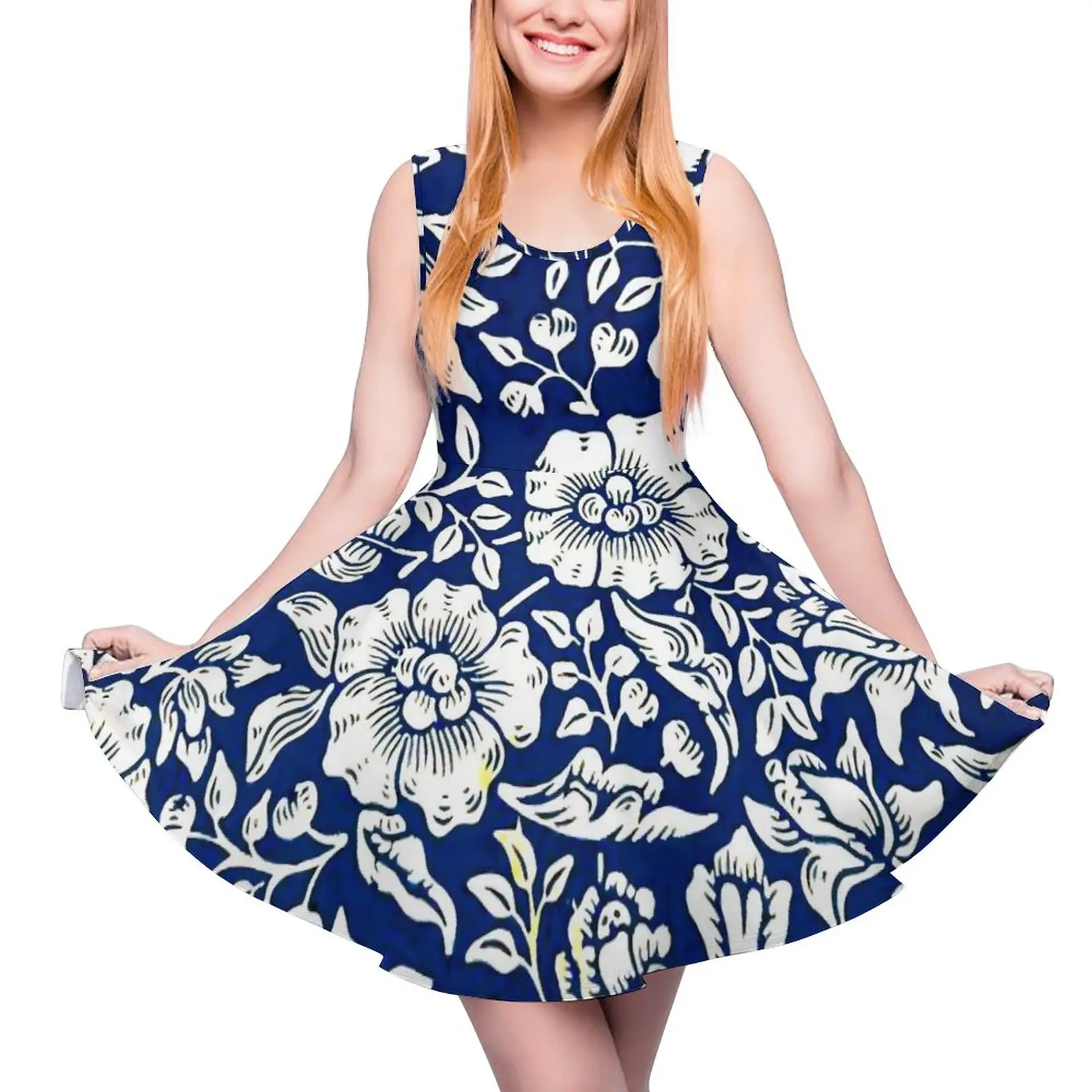 Vintage Floral Dress Blue Mallow Night Club Dresses High Waist Casual Big Size Skate Dress Women Custom Clothes
Vintage Floral Dress Blue Mallow Night Club Dresses High Waist Casual Big Size Skate Dress Women Custom Clothes