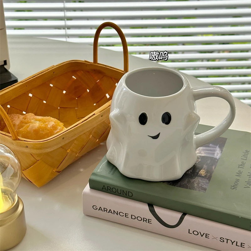 

Креативная керамическая кружка, милая чашка с призраком для воды, чашка для послеобеденного чая, кофе, чашка для завтрака и молока, домашний питьевой набор, подарок на Хэллоуин