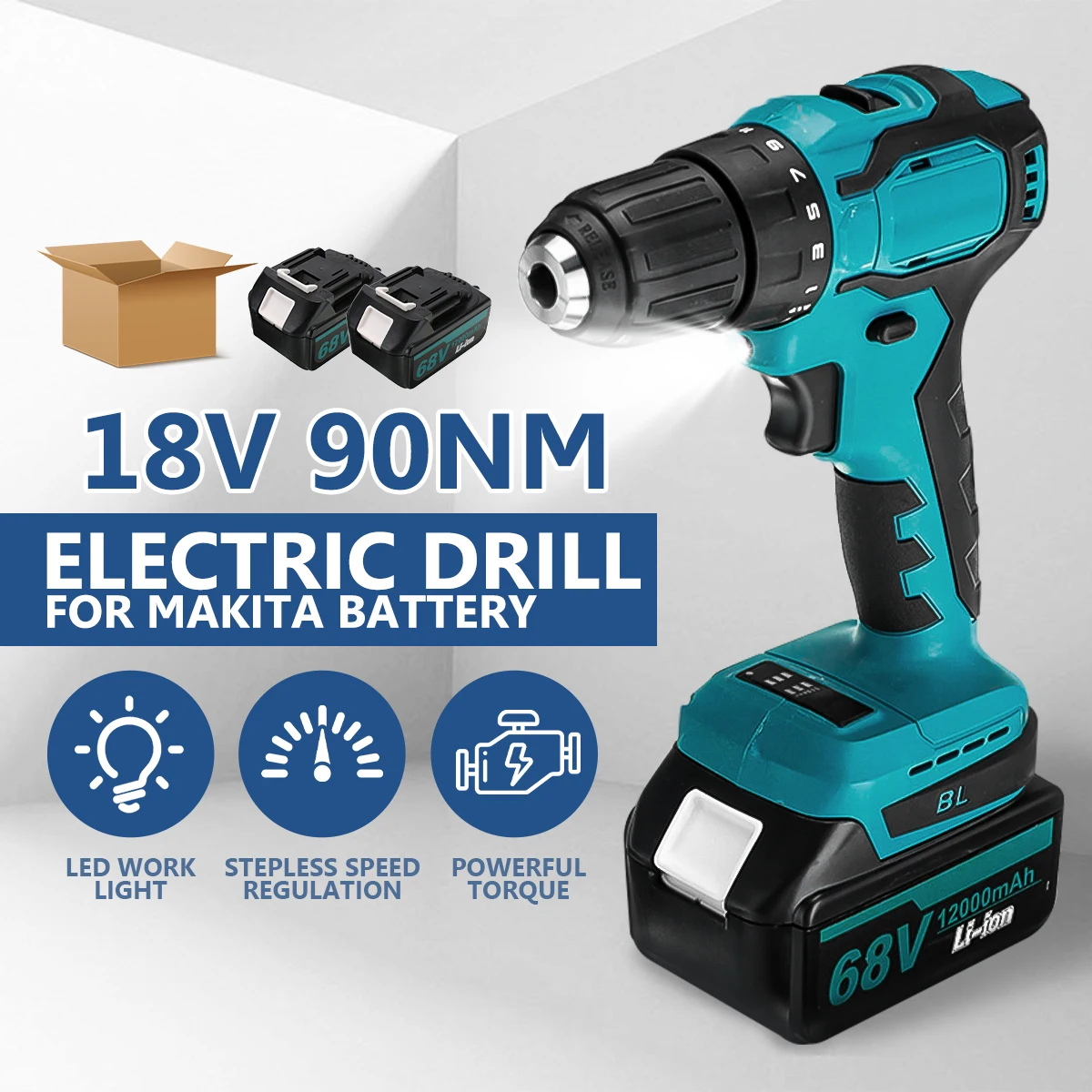 3 in 1 Electric Screwdriver Cordless Impact Wrench Brushless Power Tools Impact Drill Rechargeable for 18V Makita Battery
3 in 1 Electric Screwdriver Cordless Impact Wrench Brushless Power Tools Impact Drill Rechargeable for 18V Makita Battery