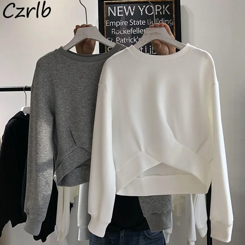 Sweatshirts Women Casual Cropped Clothes College O-Neck Tender Fashion All-match New Solid Simple Ulzzang Spring Autumn Friends
Sweatshirts Women Casual Cropped Clothes College O-Neck Tender Fashion All-match New Solid Simple Ulzzang Spring Autumn Friends