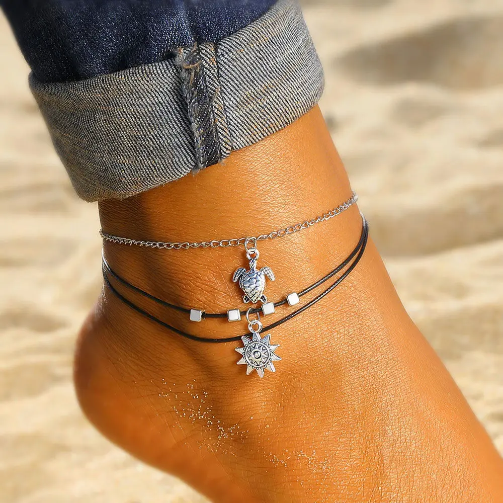 Vintage Multi Layered Turtle Pendant Anklet For Women Boho Sun Beads Charm Ankle Bracelet Summer Beach Leg Chain Foot Jewelry
Vintage Multi Layered Turtle Pendant Anklet For Women Boho Sun Beads Charm Ankle Bracelet Summer Beach Leg Chain Foot Jewelry