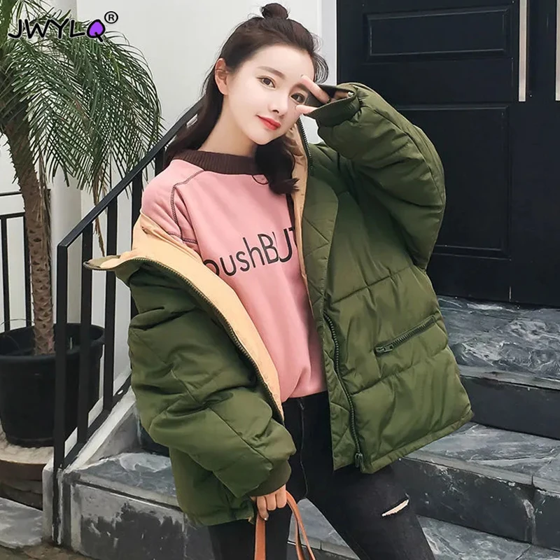 Autumn Winter Hooded Zipper Pocket Short Parkas Women Solid Color Loose Thick Warm Cotton-padded Jackets All-match Women Coats
Autumn Winter Hooded Zipper Pocket Short Parkas Women Solid Color Loose Thick Warm Cotton-padded Jackets All-match Women Coats
