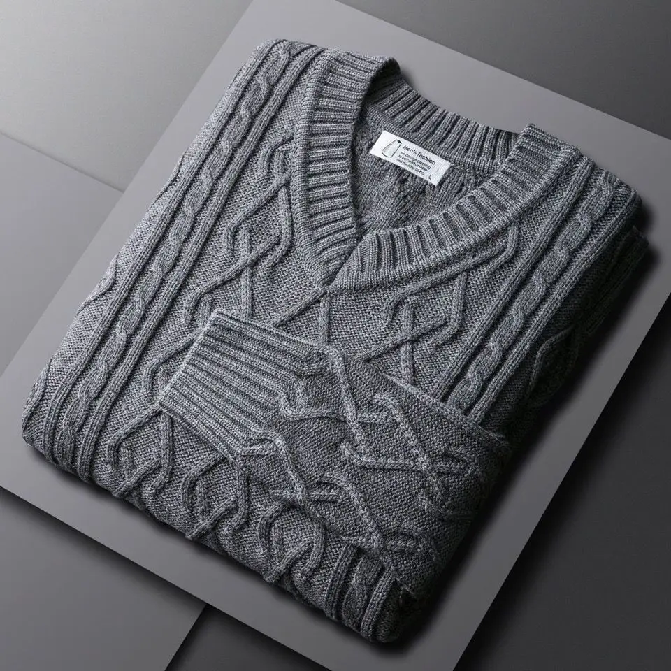 2023 Men's Autumn Winter Fashion V-neck Sweater Tops Male Solid Color Knitted Tops Men Long Sleeve Casual Warm Pullovers L156
2023 Men's Autumn Winter Fashion V-neck Sweater Tops Male Solid Color Knitted Tops Men Long Sleeve Casual Warm Pullovers L156