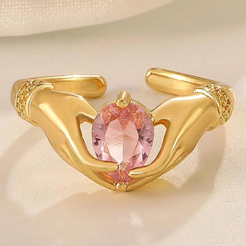 Trendy Pink Crystal Hands Adjustable Rings for Women Korean Style Fashion Golden Open Ring Party Jewelry Accessories Wholesale
Trendy Pink Crystal Hands Adjustable Rings for Women Korean Style Fashion Golden Open Ring Party Jewelry Accessories Wholesale
