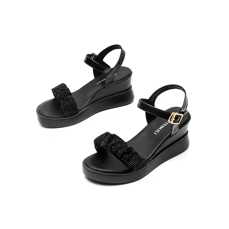 Wedges Heel Sandals Women's Summer Thick Bottom Sequins High Heel Ankle Strap Gladiator Red Sandals women's sandals
Wedges Heel Sandals Women's Summer Thick Bottom Sequins High Heel Ankle Strap Gladiator Red Sandals women's sandals