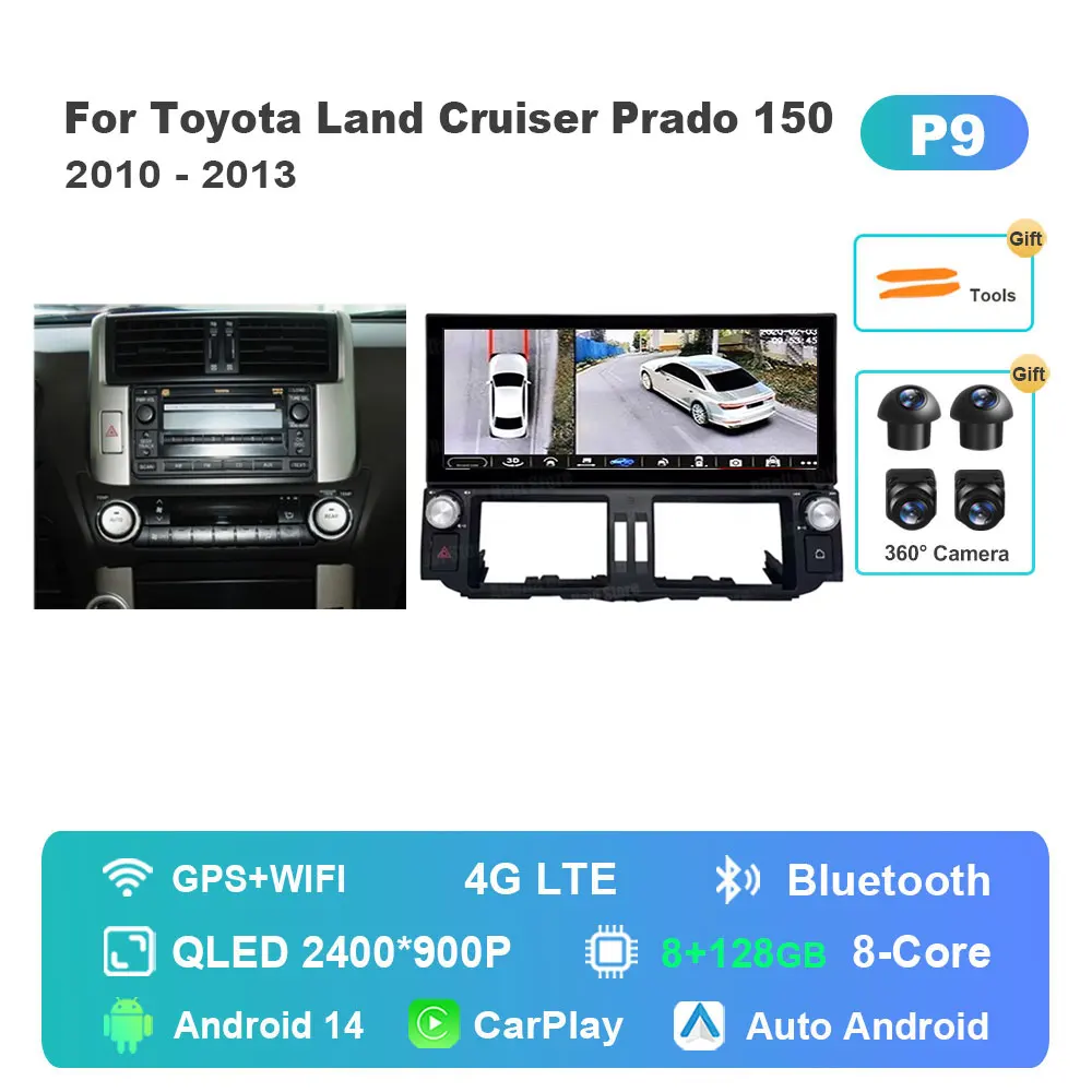 Android 14 12,3-дюймовый ультратонкий экран для Toyota Land Cruiser Prado 150 2010-2013 GPS Navi Автомобильный радиоприемник Мультимедийный плеер 4G
Android 14 12,3-дюймовый ультратонкий экран для Toyota Land Cruiser Prado 150 2010-2013 GPS Navi Автомобильный радиоприемник Мультимедийный плеер 4G