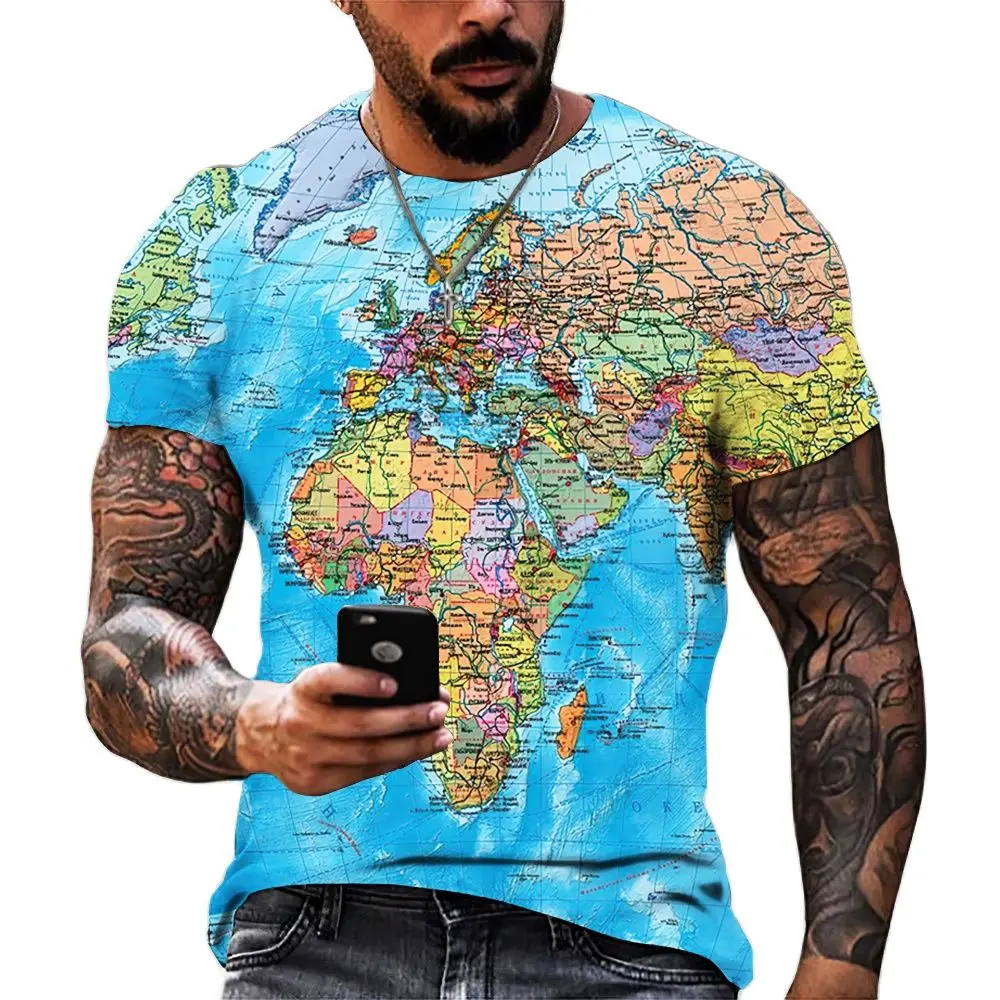 Men's T-shirt Short Sleeve Tees 3D Map Pattern Printed Tops Summer Fashion Casual T Shirt Oversized Tee Shirt Men's Clothing
Men's T-shirt Short Sleeve Tees 3D Map Pattern Printed Tops Summer Fashion Casual T Shirt Oversized Tee Shirt Men's Clothing