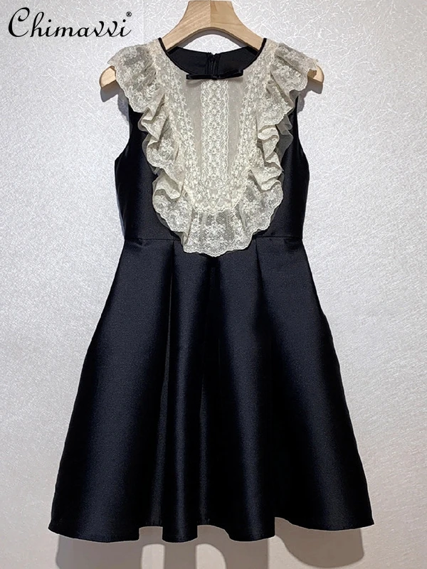2022 Summer Fashion Hepburn Style Black White Ruffled Stitching Lace Princess Dress Pettiskirt High Waist Vest Sleeveless Dress
2022 Summer Fashion Hepburn Style Black White Ruffled Stitching Lace Princess Dress Pettiskirt High Waist Vest Sleeveless Dress