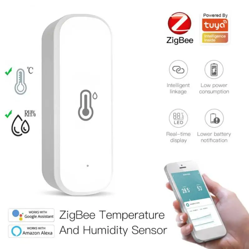 Tuya ZigBee Temperature And Humidity Sensor Detector Smart Home Thermometer Hygrometer For Alexa Google Home Assistant
Tuya ZigBee Temperature And Humidity Sensor Detector Smart Home Thermometer Hygrometer For Alexa Google Home Assistant