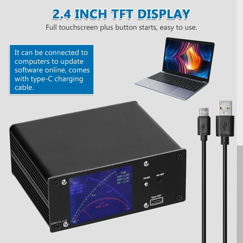 Short Wave Power Meter 2.4Inch TFT 0.4Mhz-60Mhz 0.1MW-1KW Instantaneous Power SWR PWR Short Wave Power Meter
Short Wave Power Meter 2.4Inch TFT 0.4Mhz-60Mhz 0.1MW-1KW Instantaneous Power SWR PWR Short Wave Power Meter