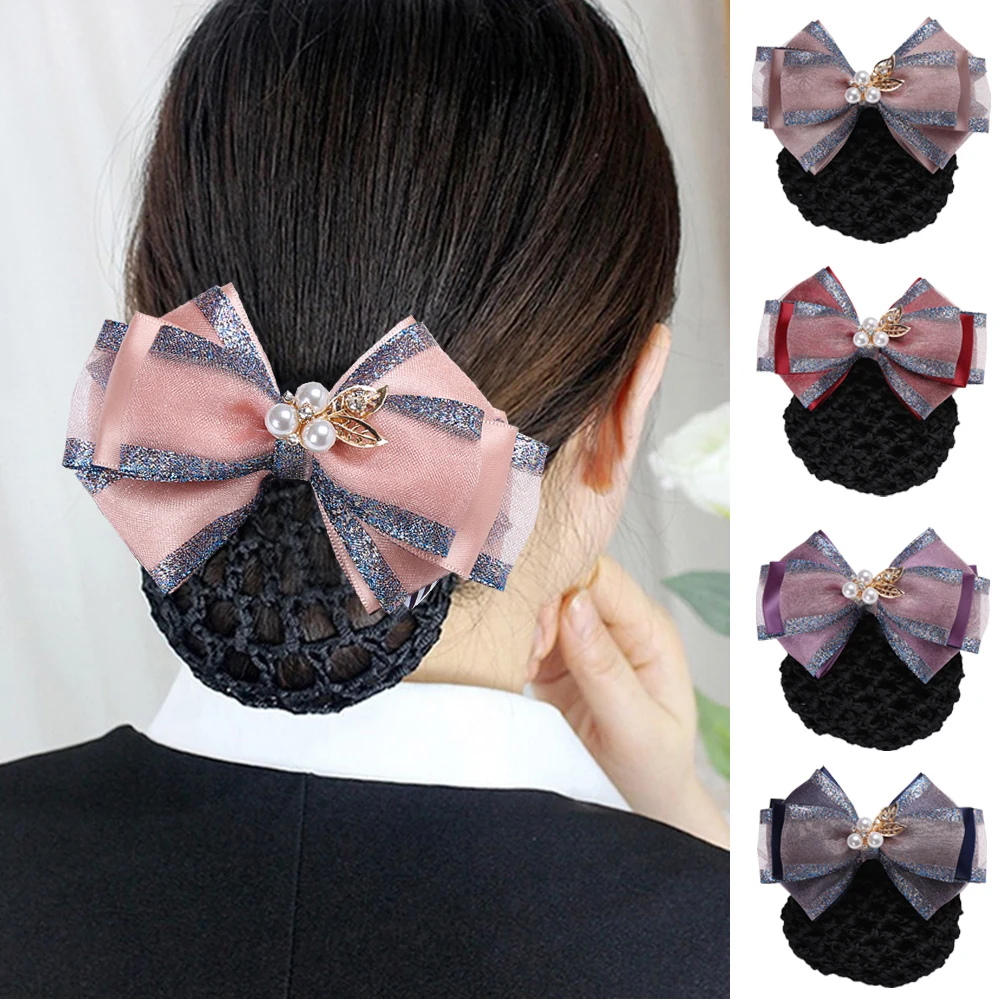 Classic Bowknot Snood Net With Barrette Hair Pins French Style Non-Slip Lace Bun Cover Work Hairnet Clips For Office Women Lady
Classic Bowknot Snood Net With Barrette Hair Pins French Style Non-Slip Lace Bun Cover Work Hairnet Clips For Office Women Lady