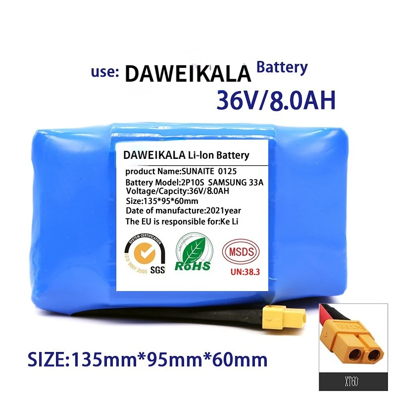 Genuine 36V Battery Packs 6000mAh 6.0Ah Rechargeable Lithium ion battery for Electric Self Balancing Scooter HoverBoard Unicycle 
Genuine 36V Battery Packs 6000mAh 6.0Ah Rechargeable Lithium ion battery for Electric Self Balancing Scooter HoverBoard Unicycle