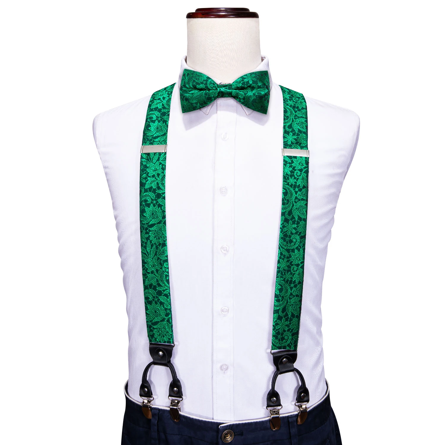 Men Suspender Bowtie Set Christmas Jacquard Silk Green Cufflinks Adjustable Suspender 6 Clips Bowtie Desingner Party Barry.Wang
Men Suspender Bowtie Set Christmas Jacquard Silk Green Cufflinks Adjustable Suspender 6 Clips Bowtie Desingner Party Barry.Wang