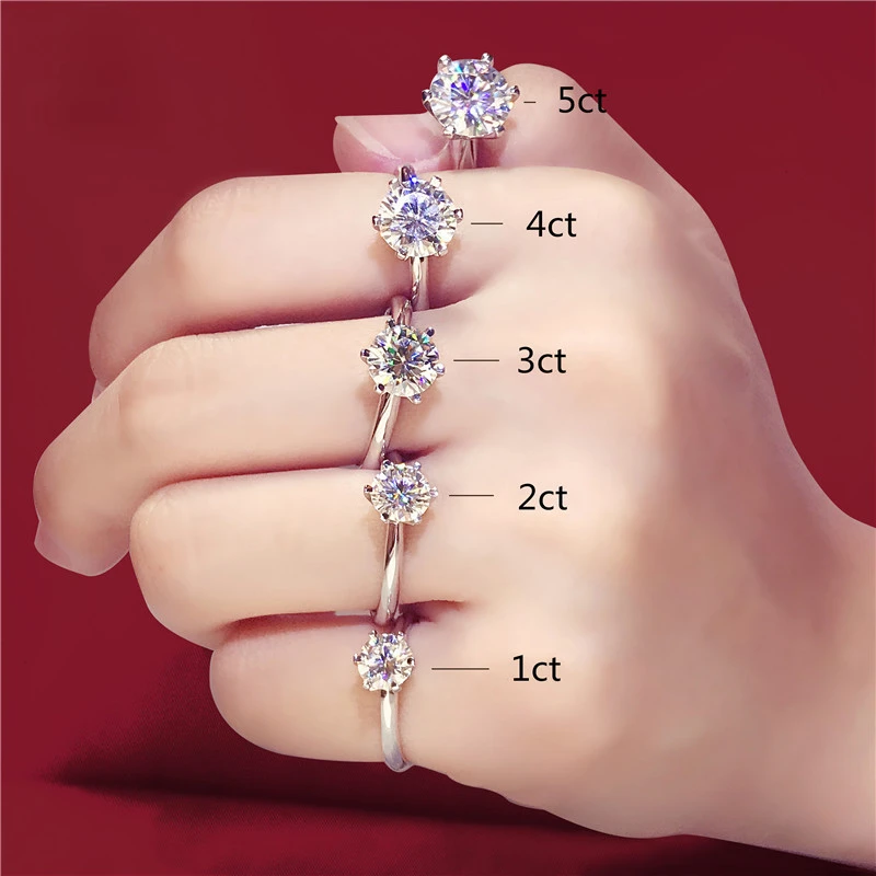 European and American Wedding Rings 1-5 Carat 6 Prong Cubic Zirconia Round Gemstone Rings Bridal Engagement Proposal Jewelry
European and American Wedding Rings 1-5 Carat 6 Prong Cubic Zirconia Round Gemstone Rings Bridal Engagement Proposal Jewelry