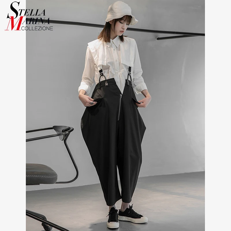 New Spring Woman Solid Black Casual Wide Leg Unique Streetwear Long Overalls Pants Japanese Style Jumpsuit Straps Pants apw35
New Spring Woman Solid Black Casual Wide Leg Unique Streetwear Long Overalls Pants Japanese Style Jumpsuit Straps Pants apw35