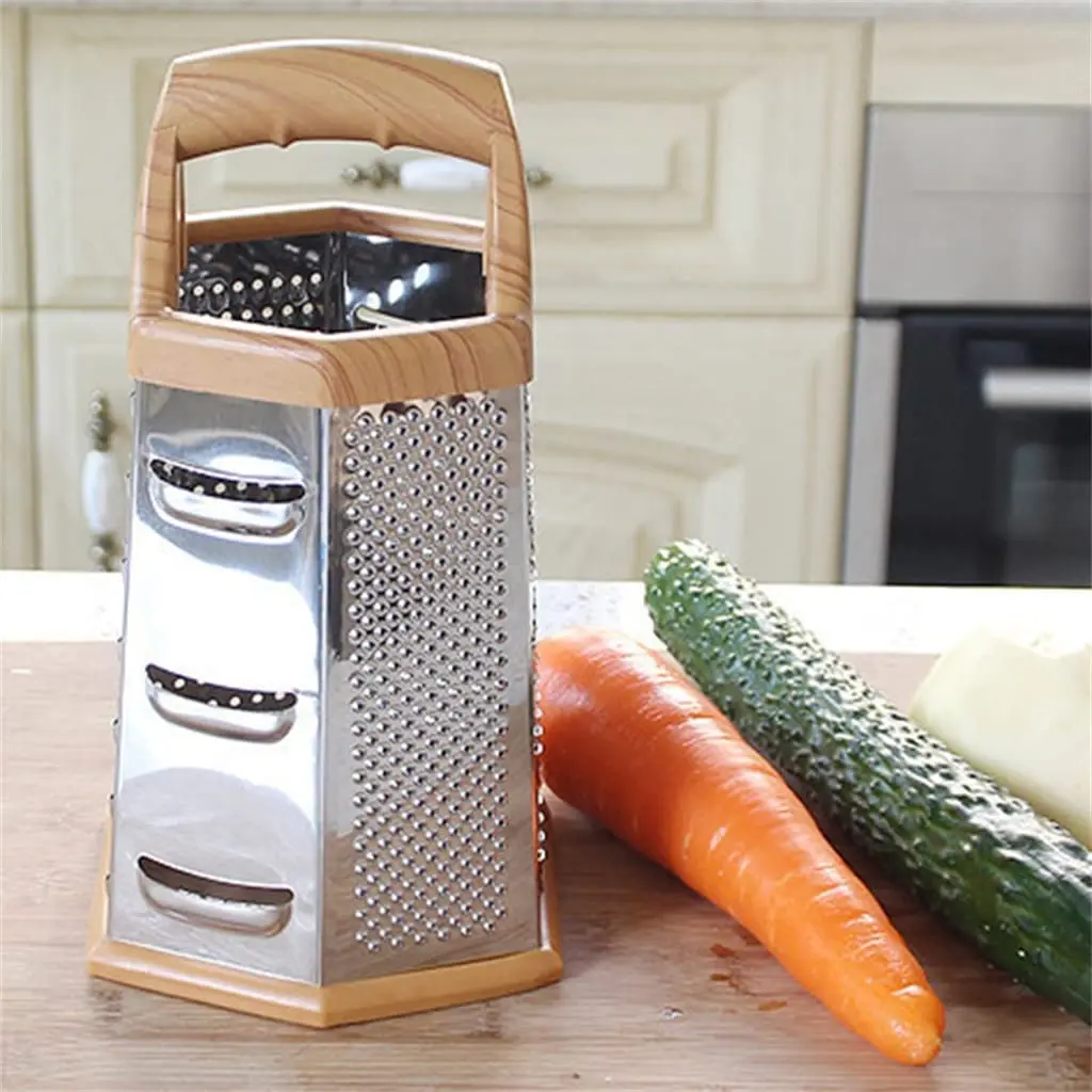 Stainless Steel 6 Sided Blades Box Grater Container Multipurpose Vegetables Cutter Manual Cheese Graters Kitchen Accessories 
Stainless Steel 6 Sided Blades Box Grater Container Multipurpose Vegetables Cutter Manual Cheese Graters Kitchen Accessories