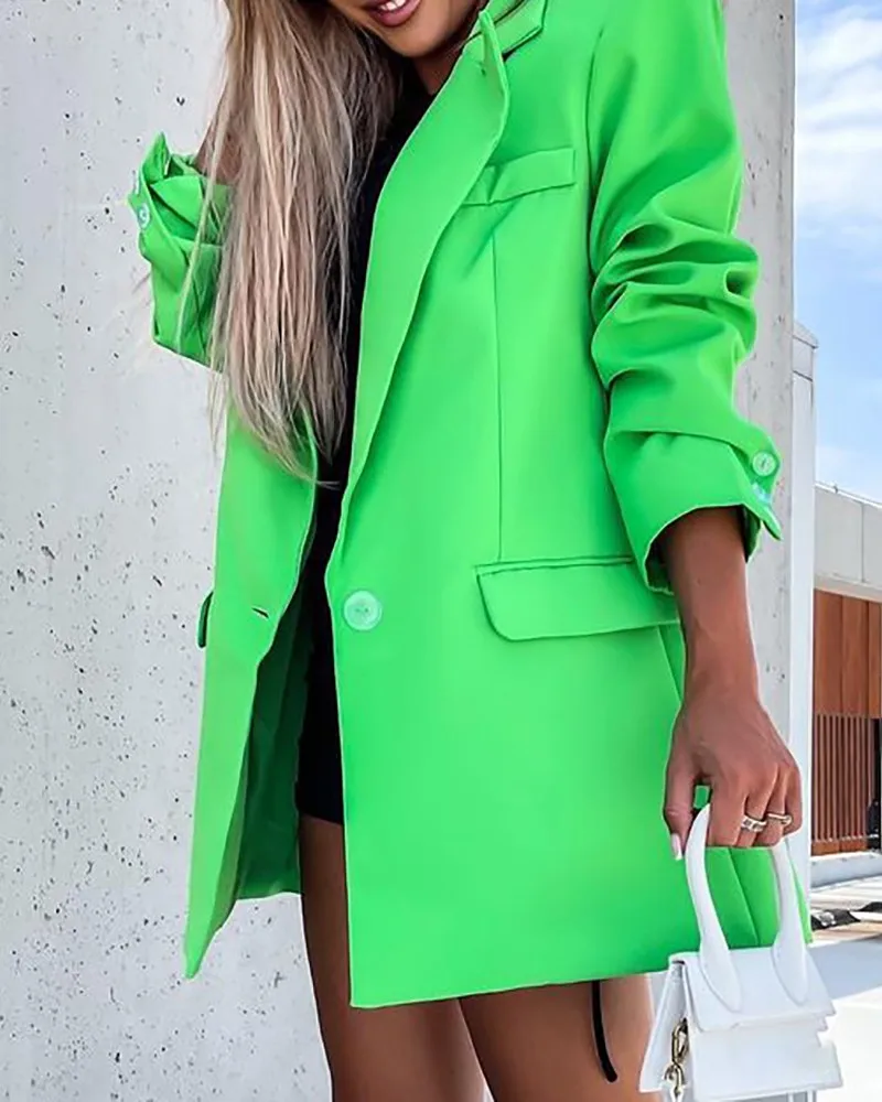 Blazer Coats Women 2022 Autumn Green Blazer Single Long Sleeve Breasted Fashion Thin Coat Lapel Workwear
Blazer Coats Women 2022 Autumn Green Blazer Single Long Sleeve Breasted Fashion Thin Coat Lapel Workwear
