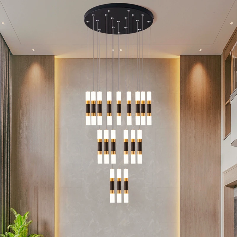 Modern LED Pendant lights Barrel Duplex Villa Staircase Chandelier Kitchen Dining Living Room Lamp Minimalist Luster Chandeliers
Modern LED Pendant lights Barrel Duplex Villa Staircase Chandelier Kitchen Dining Living Room Lamp Minimalist Luster Chandeliers
