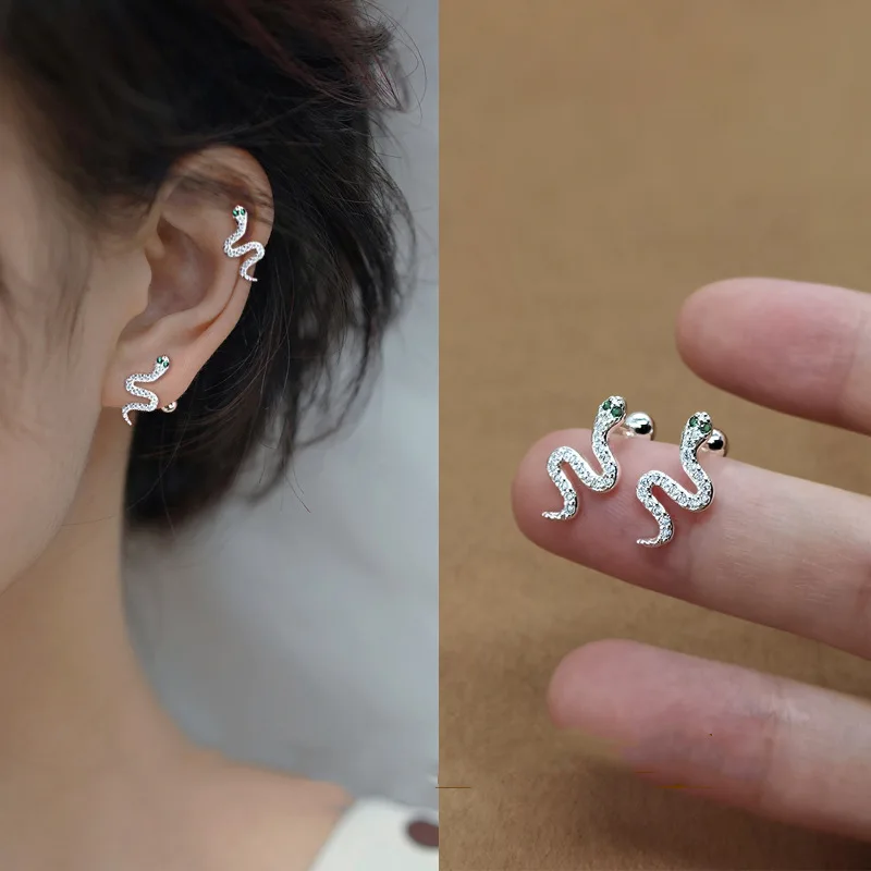 Punk Small Snake Stud Earring For Women Silver Color Zircon Crystal Snake Tragus Piercing Earring Trend Party Birthday Jewelry
Punk Small Snake Stud Earring For Women Silver Color Zircon Crystal Snake Tragus Piercing Earring Trend Party Birthday Jewelry